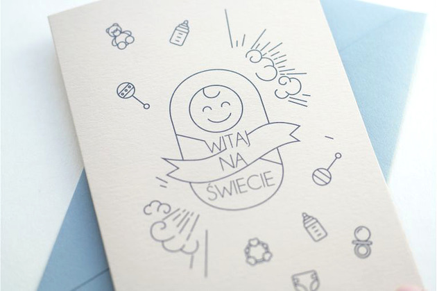 WITAJ NA ŚWIECIE bobas kartka okolicznościowa La Dolce Design