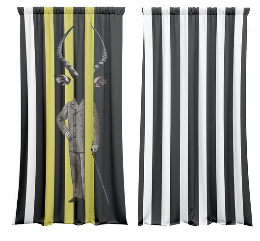 zasłony Zasłony artystyczne zaciemniające 2 szt  Illusion