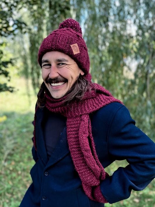 czapki i kapelusze męskie Męska czapka MERINO Euforia Bordo