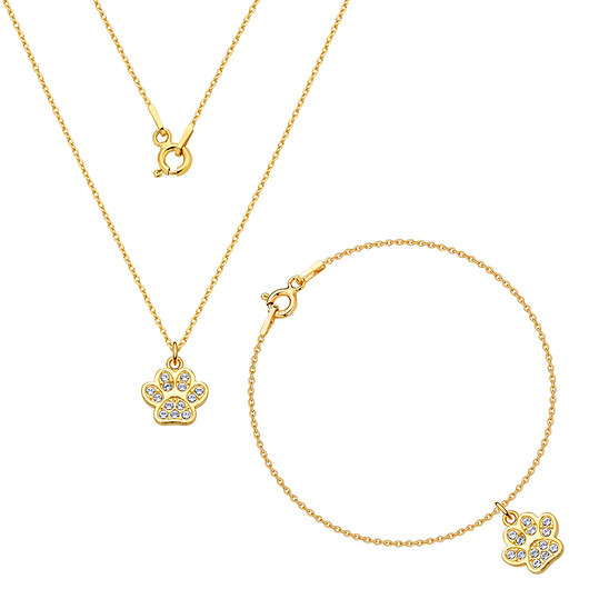 Komplet psia łapka z kryształami Swarovski /273/ MYNESS