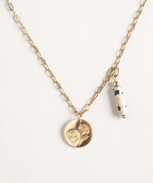 komplet biżuterii Łańcuszek  zawieszką i jaspisem