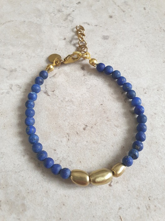 bransoletki z kamieni naturalnych Bransoletka ZEN lapis lazuli, mosiądz