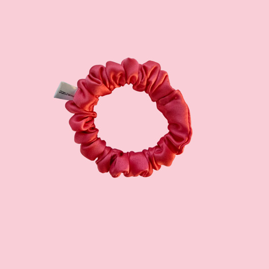 gumki do włosów Gumka jedwabna, scrunchie, gumka do włosów, gumka satynowa soczysty koral MINI