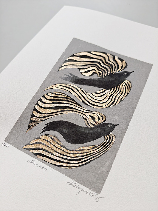 grafiki i ilustracje Art print SECRET Gardens VIII, druk giclee, granat i złoto