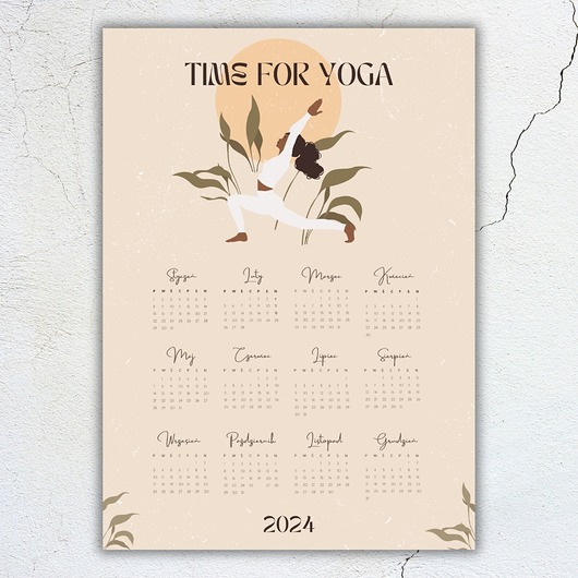 kalendarze i plannery Plakat kalendarz 2024 Joga o'clock