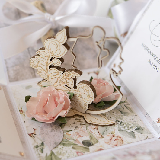 kartki scrapbooking Pamiątka ślubu, exploding box, kartka 3d na wesele