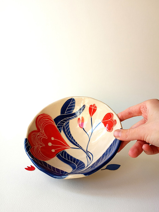 miski i misy Miska w kwiaty