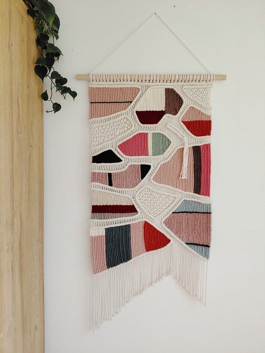 makramy Duża makrama z wełną