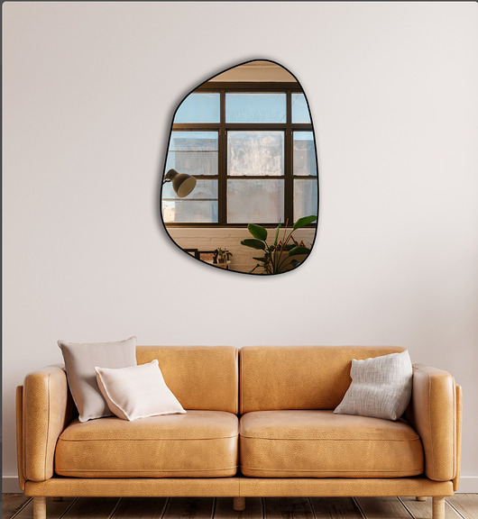 lustra stojące i wiszące Lustro ścienne nowoczesne 55x75 cm w czarnej ramie