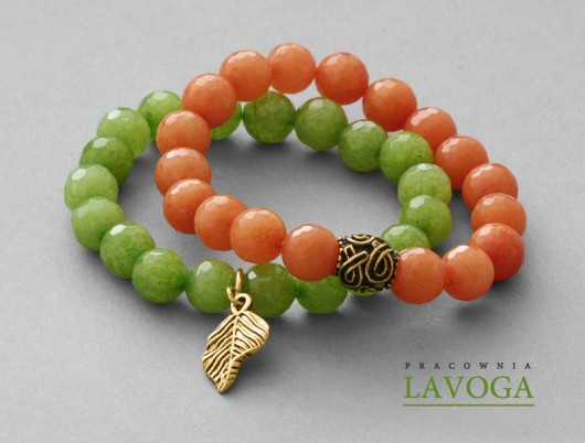 Orange & green jade set. Lavoga