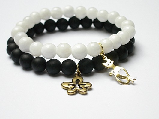 Black & white duo  - bransoletki KiKa pracownia