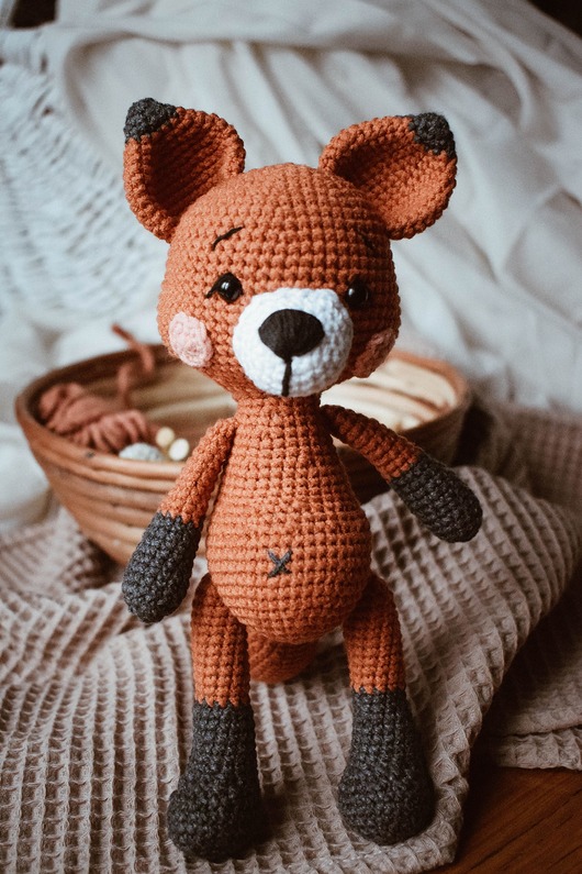 misie i maskotki Lis na szydełku