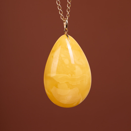 wisiory Wisiorek złoty z naturalnym mlecznym bursztynem bałtyckim