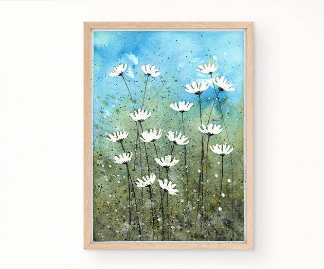 obrazy Oryginalna akwarela. Łąka A4