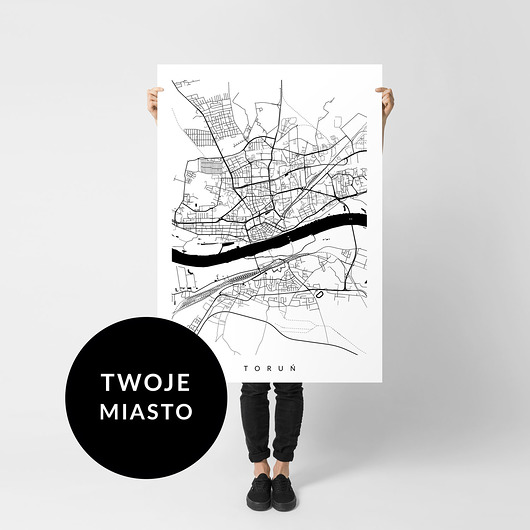PLAKAT DOWOLNE MIASTO - mapa miasta PLAKATY GEOMETRYCZNE