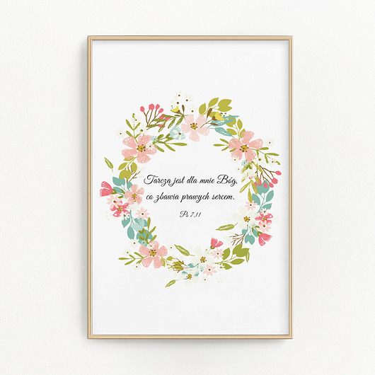 plakaty Plakat Cytat Biblia Tarczą jest dla mnie Bóg