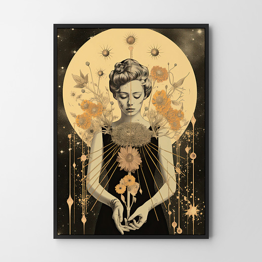 plakaty Plakat Dziewczyna kolaż astrologia