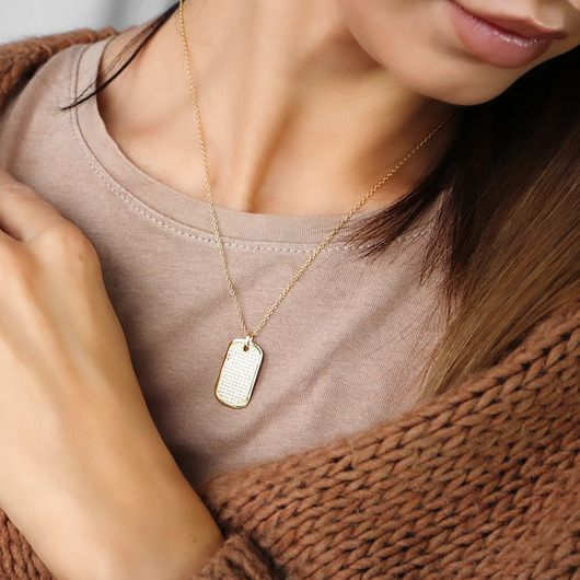 Złoty naszyjnik medalik z cyrkoniami Coccola JEWELLERY