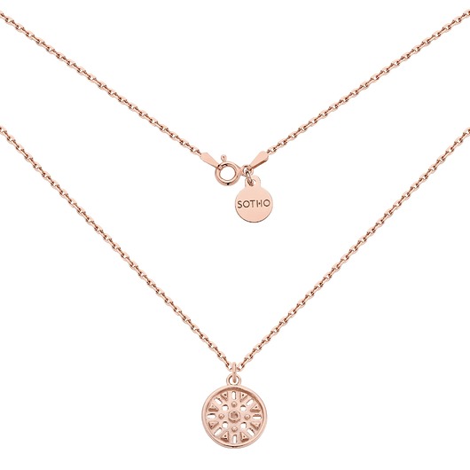 złote naszyjniki Naszyjnik z różowego złota z medalionem