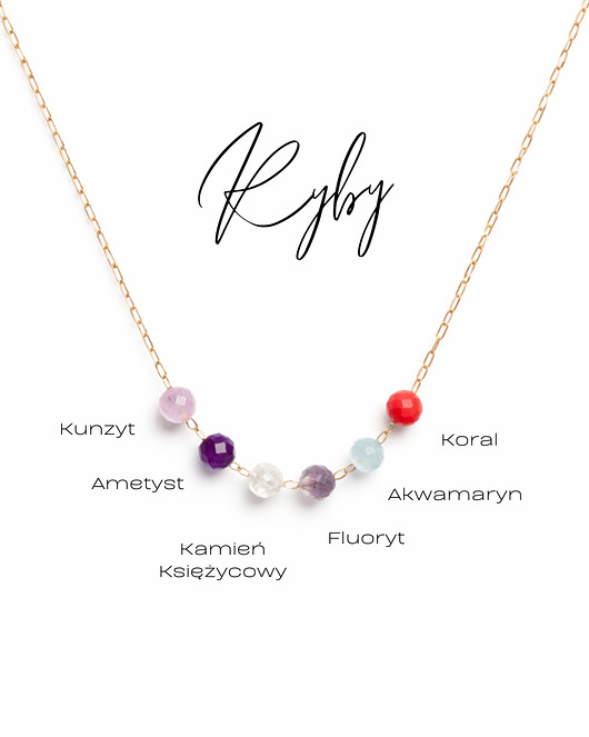 złote naszyjniki Twój ZODIAK, Naszyjnik Glam, Ryby, złoty