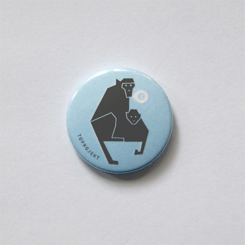 Znaczek button - małpy. toprojekt