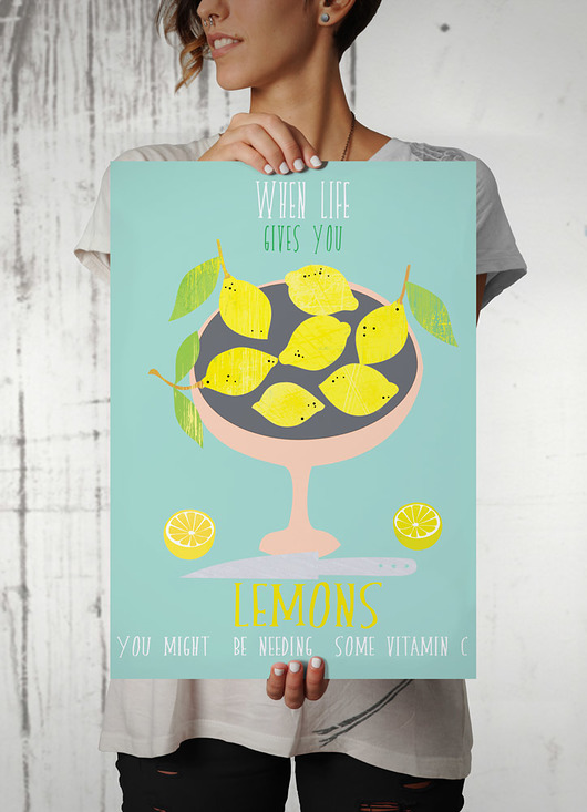 plakaty Cytryny - plakat kuchenny art giclee