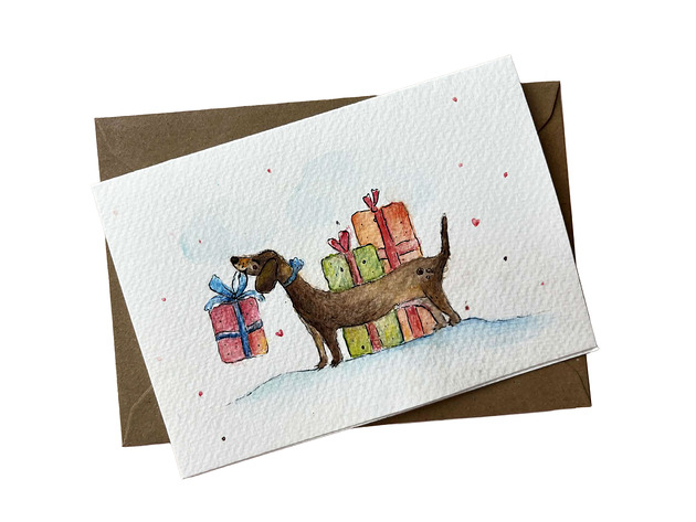 grafiki i ilustracje Kartka Urodzinowa Jamnik