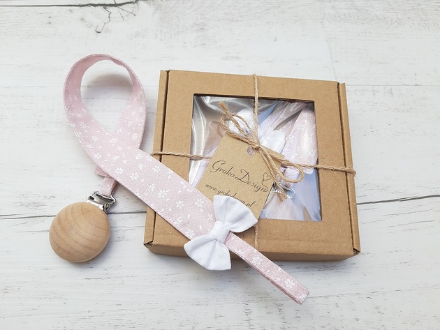 Zawieszka do smoczka dirty pink flowers GroKo Design
