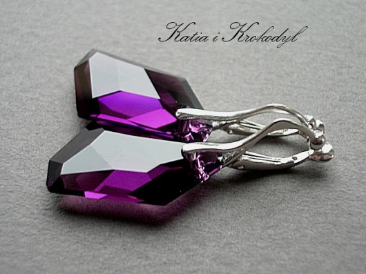 KLIPSY kryształ SWAROVSKI DE ART AMETHYST Katia i krokodyl