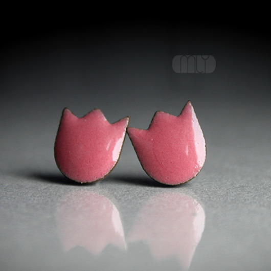 kolczyki ceramiczne Tulipany/stal chirurgiczna/