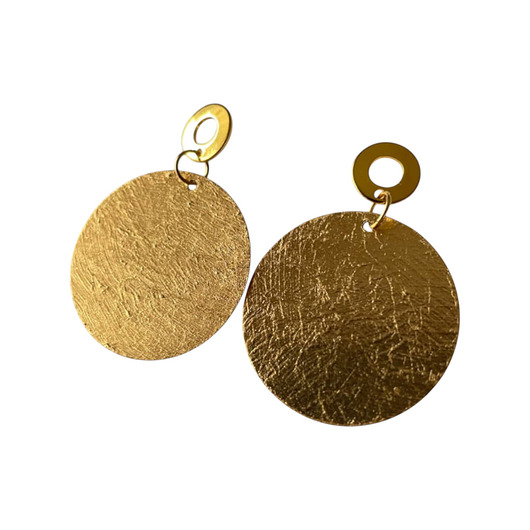 kolczyki - inne Kolczyki złocone koła na sztyfcie 3 cm