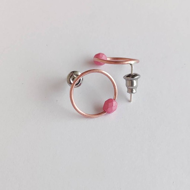 kolczyki z kamieniami Kolczyki OKRĄG