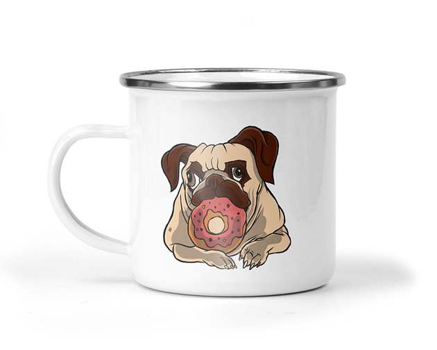 kubki Kubek metalowy donut dog