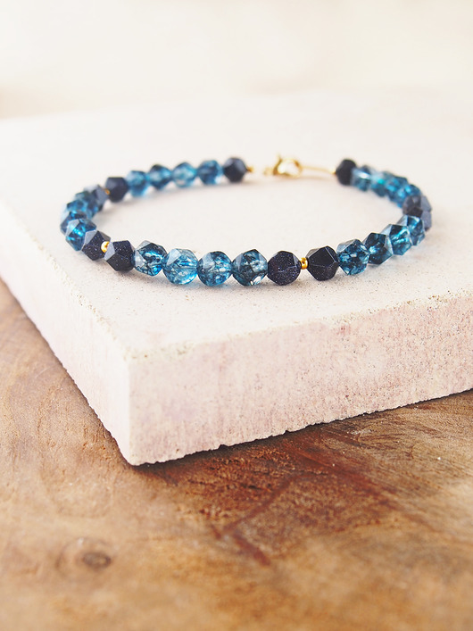 bransoletki z kamieni naturalnych Bransoletka ametyst i niebieski kwarc