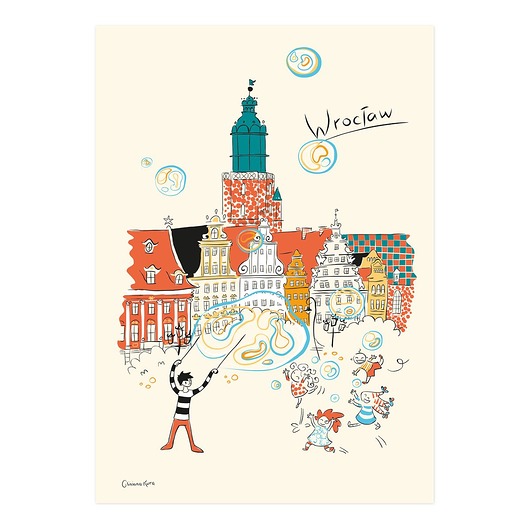 Plakat Wrocław Kamieniczki Gliniana Kura