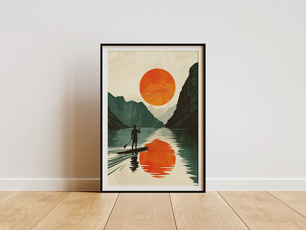 plakaty Plakat - Man on a paddle