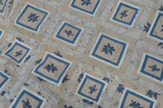 Narzuta patchwork ;Beż i błękit MonikaKS