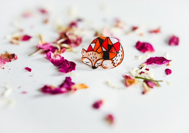 przypinki Mini przypinka z liskiem