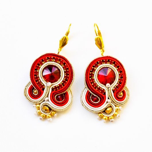 kolczyki soutache Sutaszowe kolczyki RED