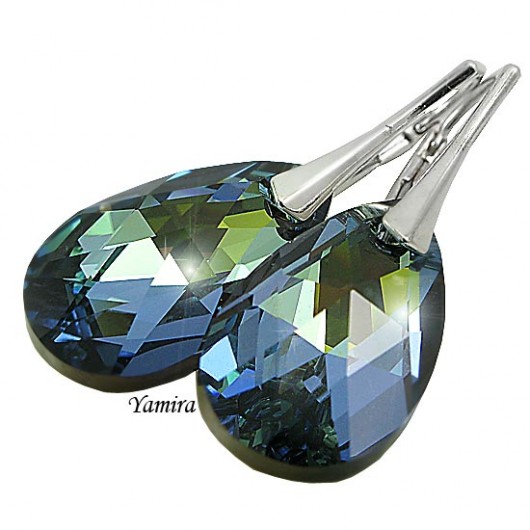 kryształ Swarovski migdał Crystal Sahara (22mm) kolczyki yamira