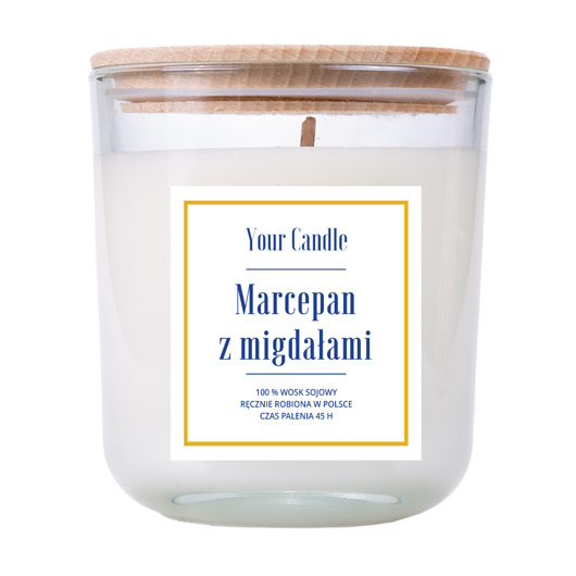 świece zapachowe ŚWIECA SOJOWA MARCEPAN Z MIGDAŁAMI 210 ml - YOUR CANDLE