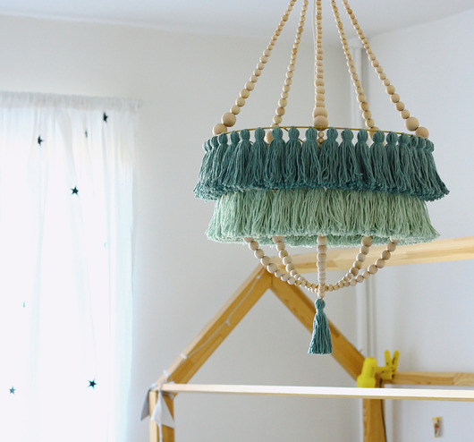 lampy wiszące Boho Lampa Abażur z Chwostami-Katja Green