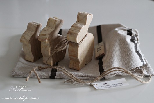 dodatki - różne Drewniane zające