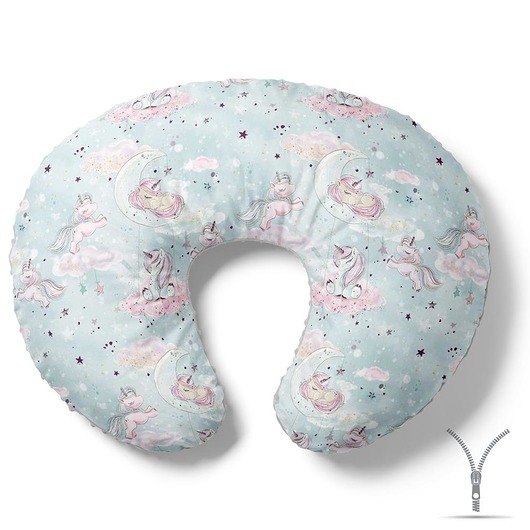 ubrania i akcesoria do karmienia Poduszka rogal do karmienia Jednorożce na chmurkach