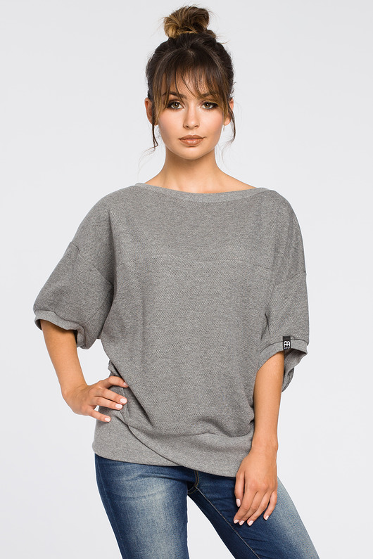 Oversizowa bluza- szara(B-048) Be