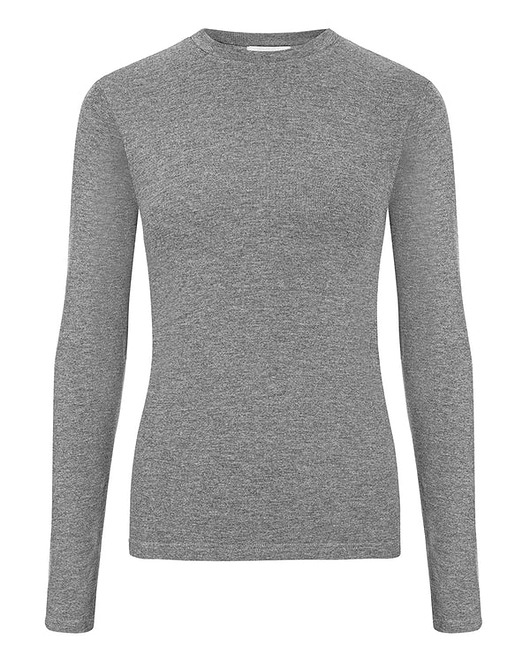 bluzki z długim rękawem damskie LONGSLEEVE SWETER BELLA szary