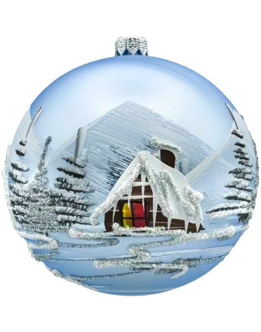 bombki Bombka okrągła Zimowy Pejzaż: błękitna