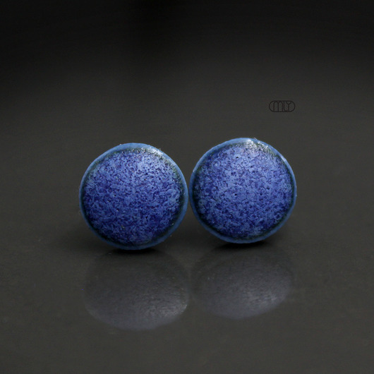kolczyki ceramiczne Lazurowe 6mm/stal chirurgiczna/