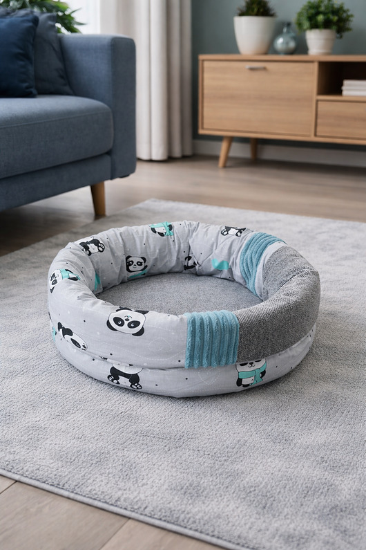 legowiska dla psów i kotów Legowisko patchwork dla kota lub małego psa