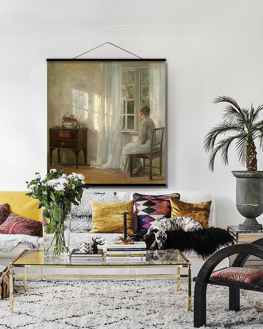 grafiki i ilustracje Duży obraz na płótnie - Oczekiwanie przy oknie - Carl Vilhelm Hols